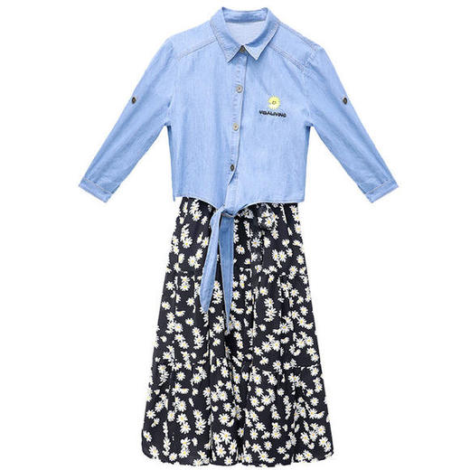 QYM20A53新款时尚牛仔印花吊带套装 商品图4