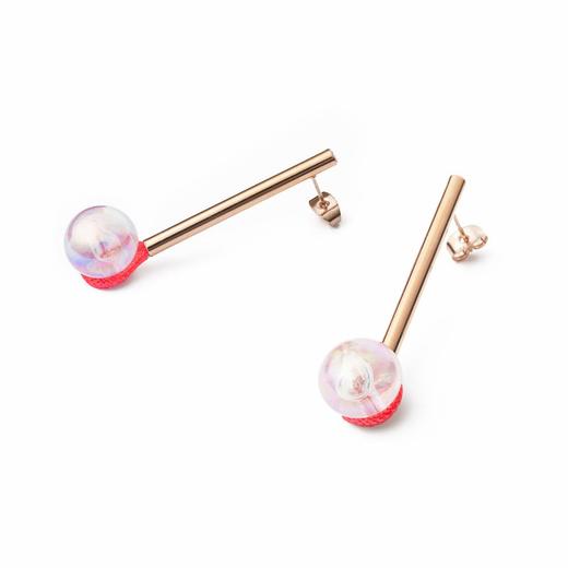 北京仓｜La môme bijou-Bulles Tube-耳环（粉色）［法国设计师］ 商品图0
