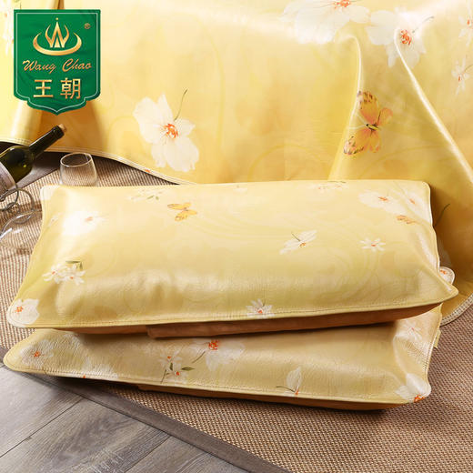 王朝牛皮席德国进口头层黄牛皮夏凉1.8m床双人软席子富贵黄三件套 商品图4