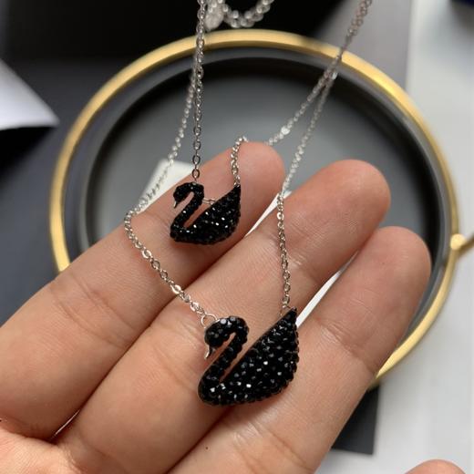 施华洛世奇项链经典款大小号黑天鹅银色链水晶女锁骨项链 商品图2