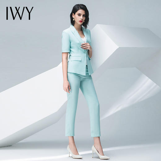 IWY/ 浅绿色西装裤子半裙套装CPS30 商品图2