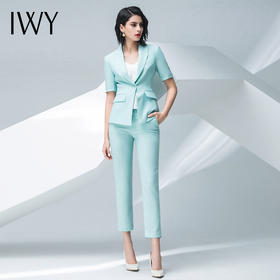 IWY/ 浅绿色西装裤子半裙套装CPS30