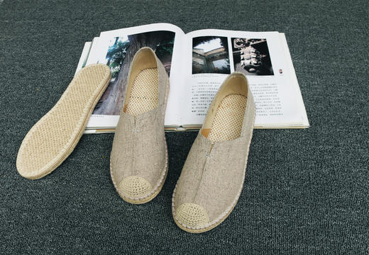 【买麻鞋，雅路人】防脚臭，春夏款手工千层底布鞋亚麻底男鞋2020-02M 商品图0