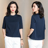 时尚纯色气质，真丝短袖衬衫ASE-3356 商品缩略图2