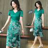ASE-6683复古时尚印花真丝连衣裙 商品缩略图1
