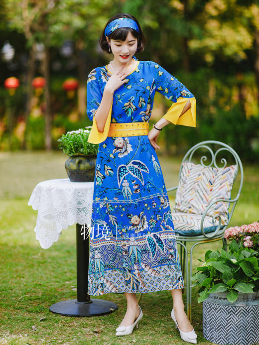 Y20911 鸢尾花开系列清新百搭丝巾 雾境 商品图2