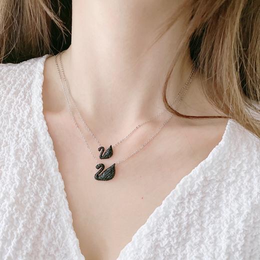 施华洛世奇项链经典款大小号黑天鹅银色链水晶女锁骨项链 商品图1