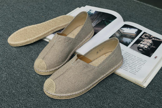 【买麻鞋，雅路人】防脚臭，春夏款手工千层底布鞋亚麻底男鞋2020-02M 商品图1
