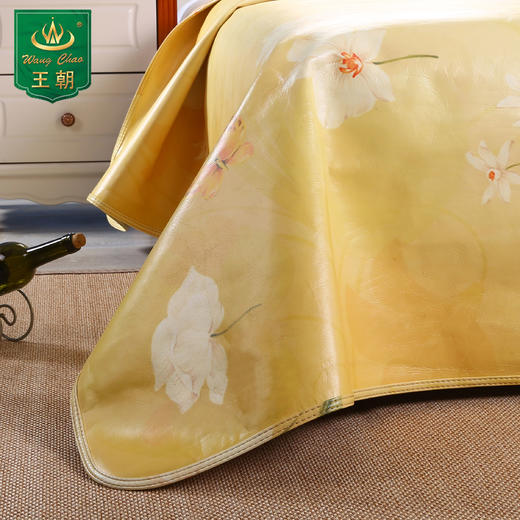 王朝牛皮席德国进口头层黄牛皮夏凉1.8m床双人软席子富贵黄三件套 商品图2