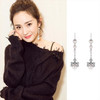 SM509-925乔恩杨幂同款锆石珍珠流苏耳环耳线 商品缩略图0