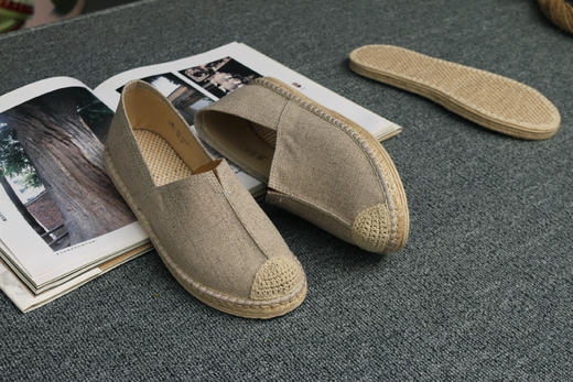 【买麻鞋，雅路人】防脚臭，春夏款手工千层底布鞋亚麻底男鞋2020-02M 商品图3
