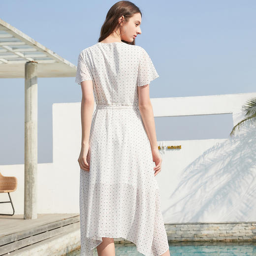 欧芮儿短袖波点连衣裙女中长款A字裙很仙的法国小众裙子 商品图1