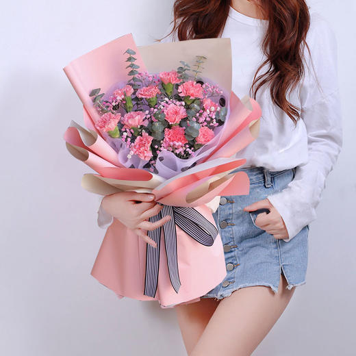 11朵康乃馨团购女神节-爱的礼物/健康祝福/青春永驻/浓郁的亲情感恩节母亲节教师节中秋节感恩节日祝福 商品图1