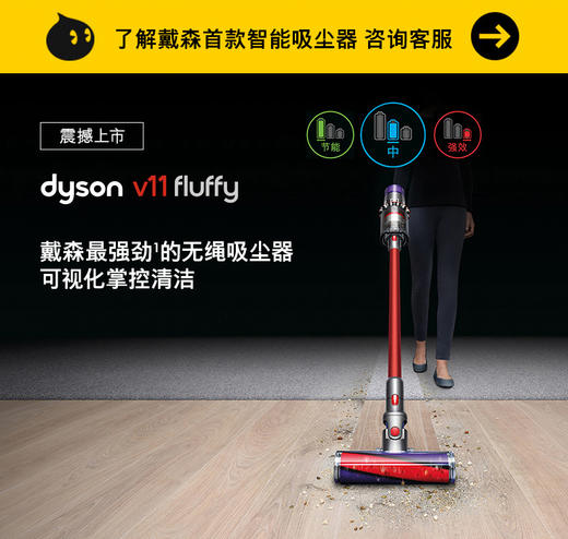 小家电：Dyson戴森V11Fluffy小型家用手持无线吸尘器大吸力液晶除螨强力 商品图1