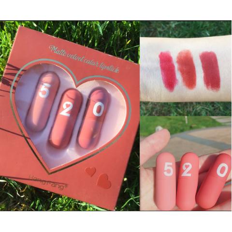 【情人节】网红同款黛唯梵迷你浪漫胶囊520丝绒口红三支装情人节礼盒学生口红七夕情人节 商品图0