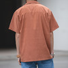 马登工装法式复古短袖衬衫桃皮绒美式宽松阿美咔叽衬衣古巴领男夏 商品缩略图3