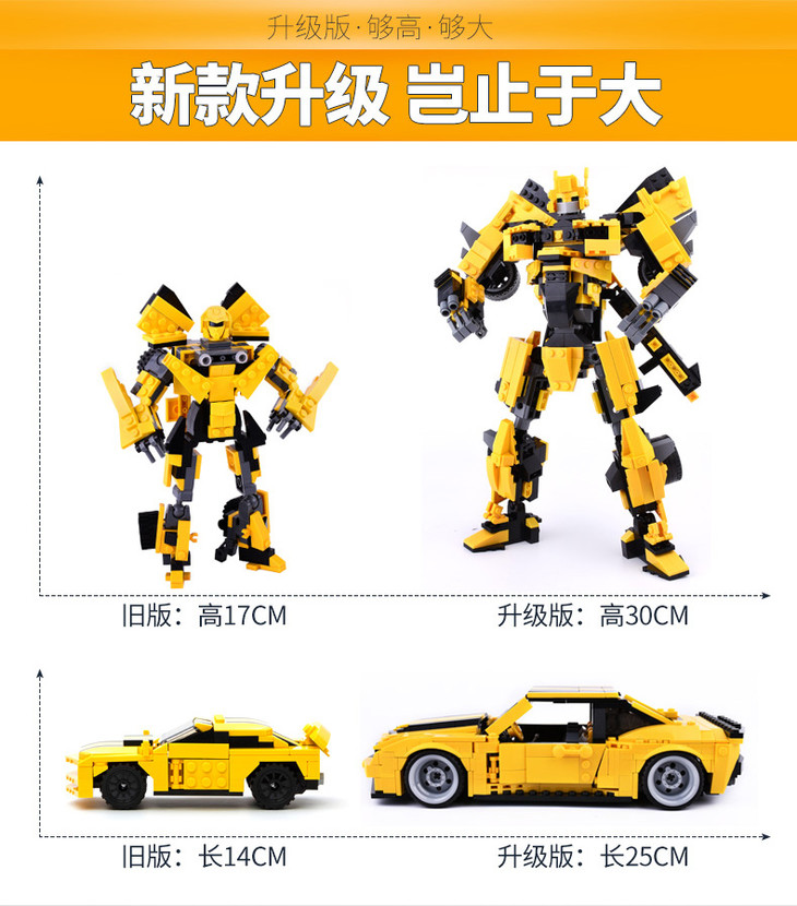 同城快送古迪积木兼容乐高大黄蜂变形金刚拼装玩具