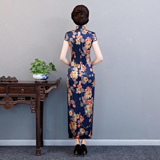 YSD-05889雨打梨花高档丝绸面料修身旗袍裙 商品图4