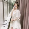 【文艺娃娃衫百褶衬衣裙子】夏装复古休闲宽松中长款白色洋气衬衫女连衣裙 商品缩略图3