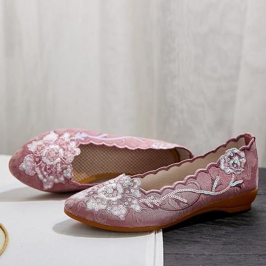 XQ-新款时尚立体花珠片绣花布鞋 商品图4