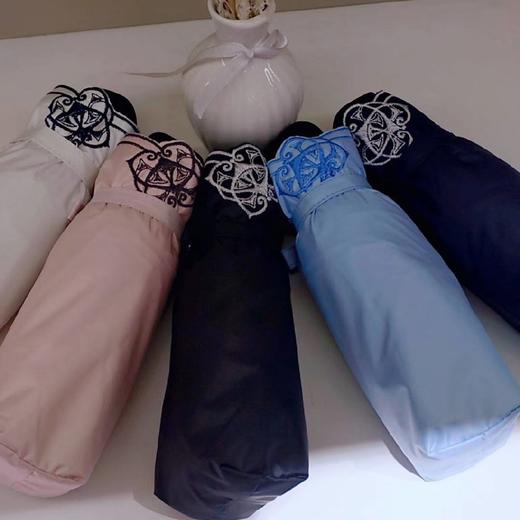 YOPOTA/优品堂“纯真海洋”纯色绣花晴雨两用遮阳伞雨伞 商品图0