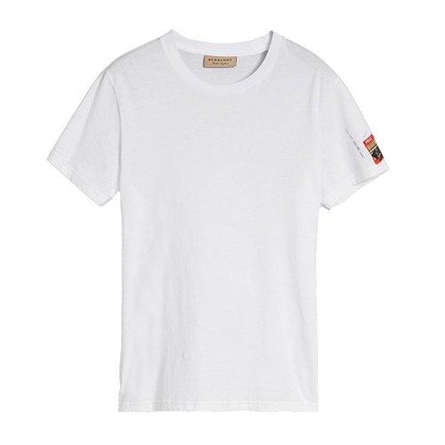 BURBERRY 博柏利 白色涂鸦票根印花男士短袖T恤 白色 8001181 A1464 商品图0