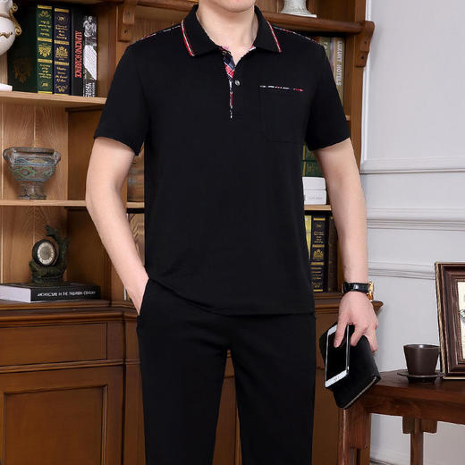 SP-89077A新款短袖T恤长裤休闲商务套装 商品图1