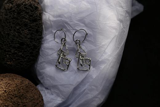 CHEZ BOQUE 爵士年代系列原创手工925银耳环《密室》 商品图2