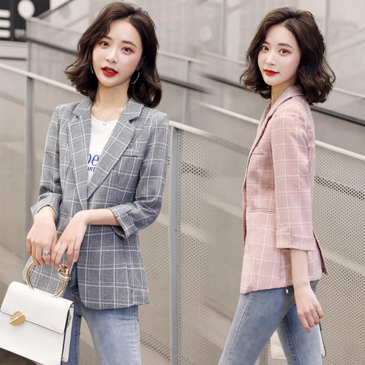 WZNH-XMYR8012韩版九分袖休闲西服短外套 商品图2