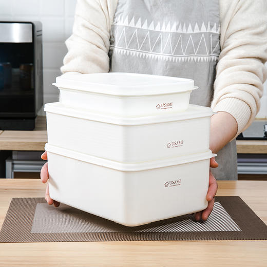 日本 USAMI乌萨咪 可叠放 大容量透明果蔬冰箱保鲜盒 3种规格 商品图3