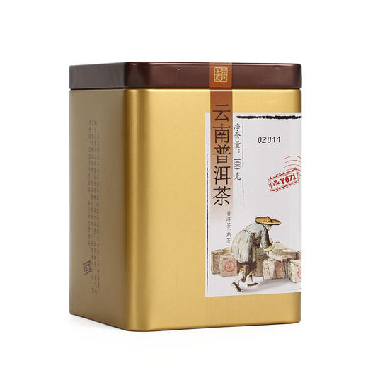 中茶2019年 小黄盒Y671普洱熟茶100g 罐装散茶 商品图5