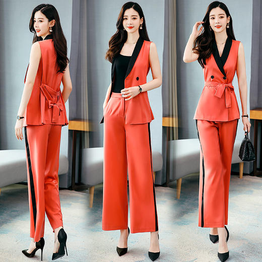 WZNH-YUMEI2017时尚潮流个性修身气质阔腿裤高端两件套 商品图0