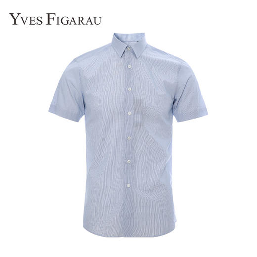 yvesfigarau伊夫费嘉罗夏季100棉商务休闲简约舒适透气短袖衬衫610423