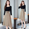 WZNH-XMYR1973潮流舒适时尚圆领拼接连衣裙 商品缩略图0