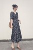 【波点过膝法式泡泡袖连衣裙】v领中长款裙子女气质显瘦裙子 商品缩略图4