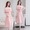 WZNH-JYSU6673新款夏季荷叶边高腰收腰雪纺连衣裙 商品缩略图1