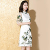 AYK-QF-191213新款网纱拼接竹叶绣花连衣裙 商品缩略图2