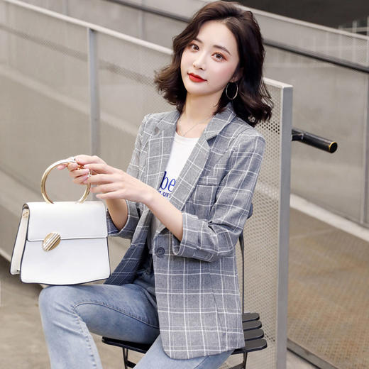 WZNH-XMYR8012韩版九分袖休闲西服短外套 商品图3