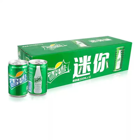 雪碧（Sprite） 清爽柠檬味迷你罐汽水 200ml*12罐/组
