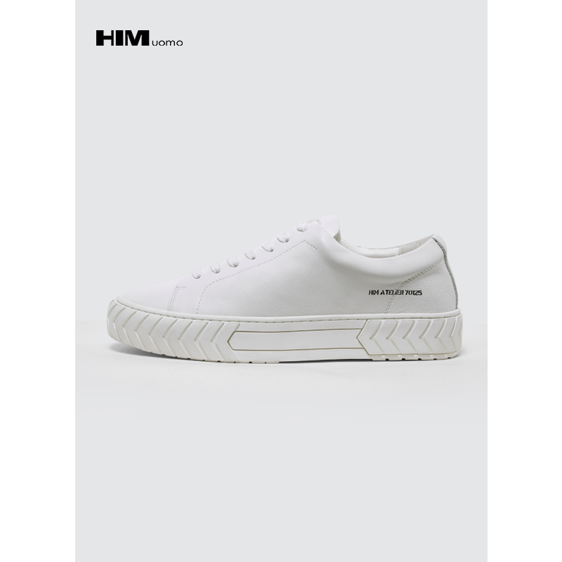 HIM漢崇 小白鞋春夏时尚潮流百搭休闲鞋新款男士透气运动低帮板鞋