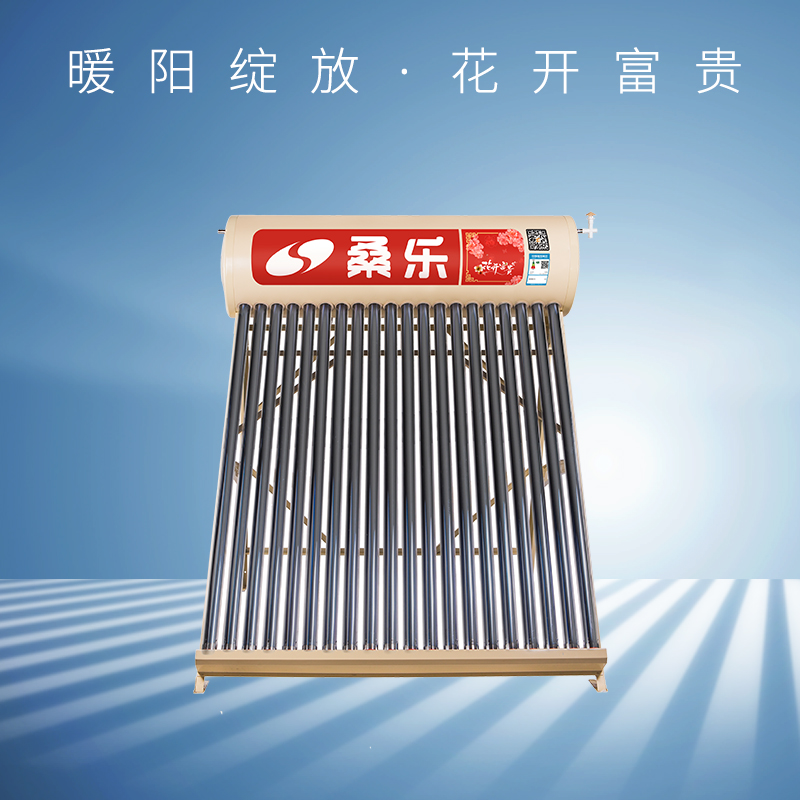 桑乐(SANGLE)太阳能热水器家用 花开富贵 聚能集热管 一次性辊压成型专利技术 光电两用