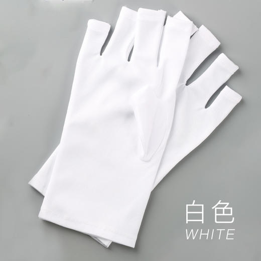 防紫外线防黑露指美甲手套(黑色，白色随机发) 商品图2
