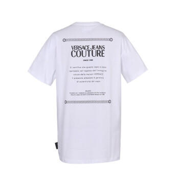 VERSACE JEANS 范思哲 短袖男t恤纯色棉质美杜莎圆领打底衫 白色 B3GVA7X5 30324 003 商品图1