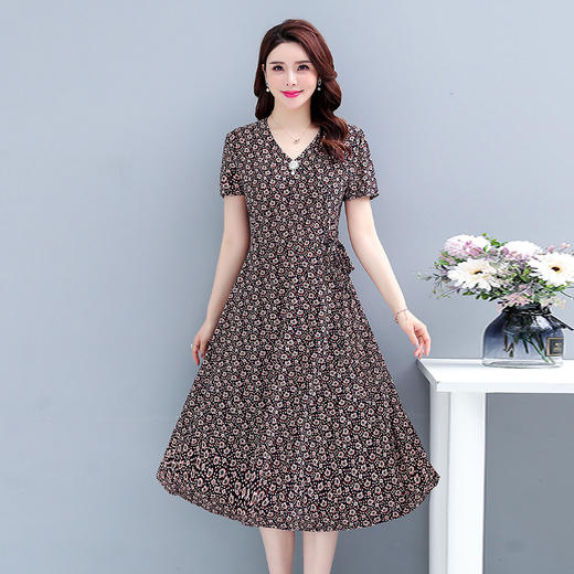 MQ-YYN2003夏季新款修身显瘦V领减龄碎花连衣裙YY 商品图4