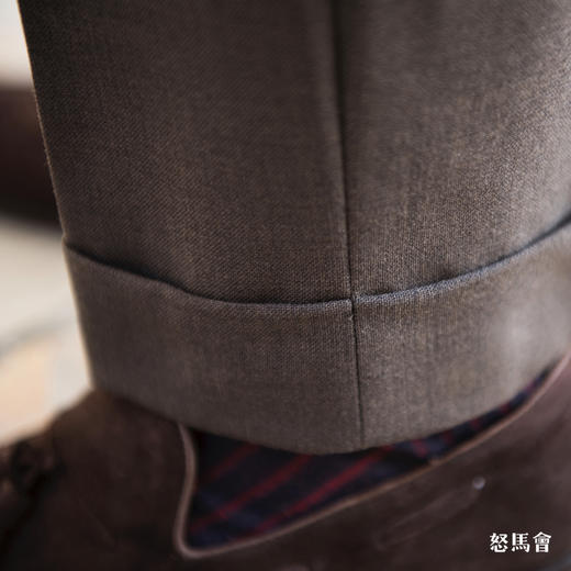 Hardy Minnis Fresco 强捻抗皱棕色意式工艺裤装 商品图4