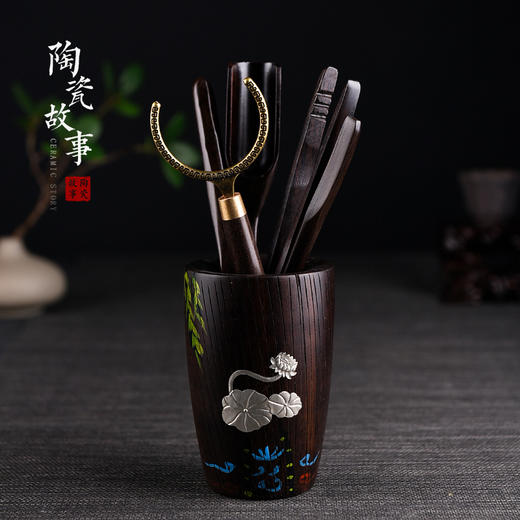 茶道配件-茶道六君子-木制/纯铜清荷、竹韵、空谷、风荷5款可选（各个形式所含配件不同，购买前请查看详情页确认） 商品图0