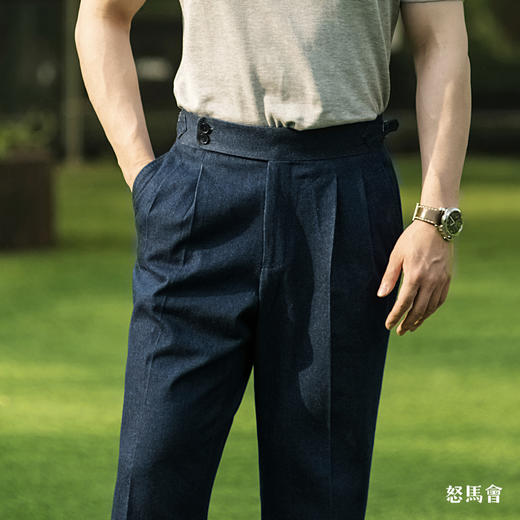 Sojitz 深蓝色丹宁意式工艺裤装 商品图1