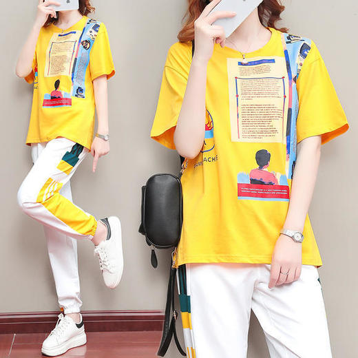 休闲运动，洋气显瘦短袖T恤运动两件套TR-0920 商品图1
