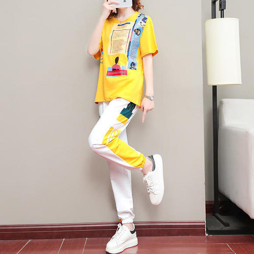 休闲运动，洋气显瘦短袖T恤运动两件套TR-0920 商品图3