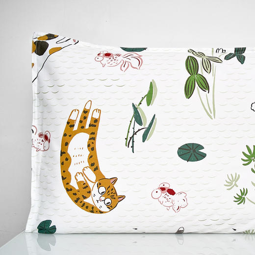 【幸运土猫】金鱼喵如茉全棉纯棉猫三四件套件柔软被套原创设计 商品图1